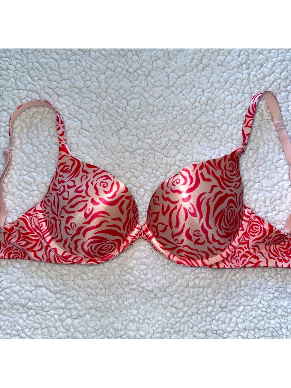 Victoria’s Secret Perfect One Padded Bra 32DD adjustable straps underwire floral